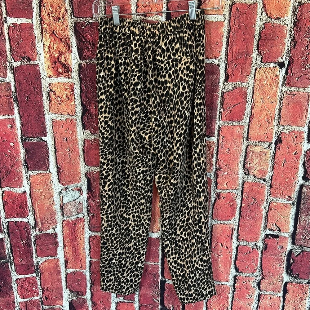 J.crew Leopard wide-leg cropped Jamie pant with elastic waist size 00 - Picture 7 of 11